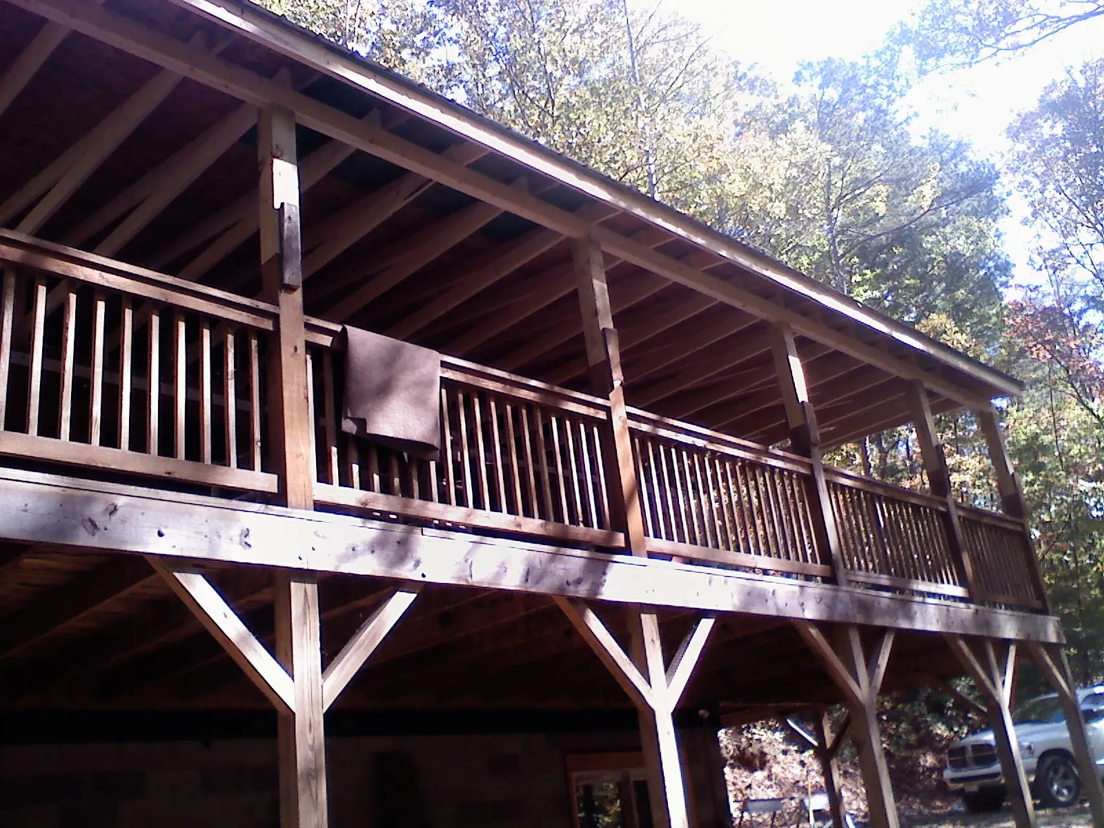 Timber framing under a new elevated porch and deck — Roof Leak Repair in Parowan by Roofing Brothers